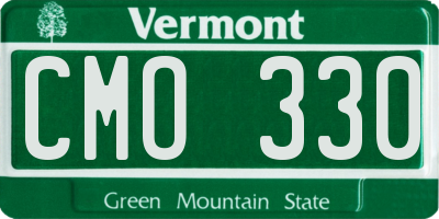 VT license plate CMO330