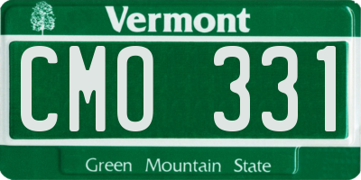 VT license plate CMO331