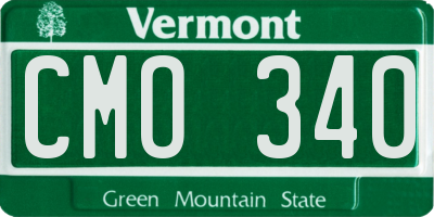 VT license plate CMO340