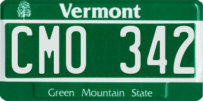 VT license plate CMO342