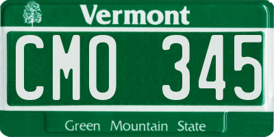 VT license plate CMO345