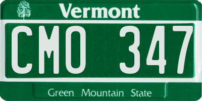 VT license plate CMO347