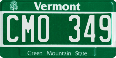 VT license plate CMO349