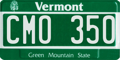 VT license plate CMO350