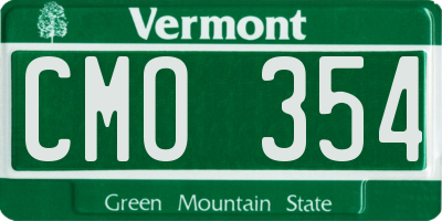 VT license plate CMO354