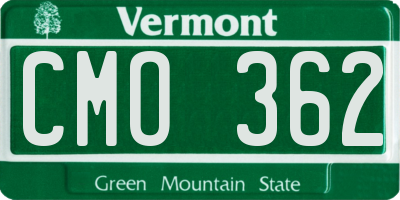 VT license plate CMO362