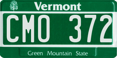 VT license plate CMO372