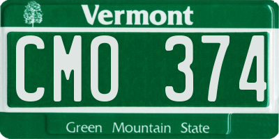 VT license plate CMO374