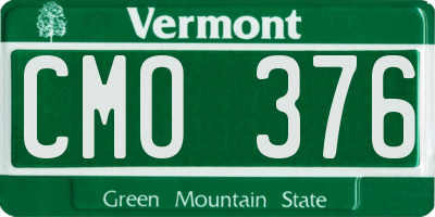 VT license plate CMO376