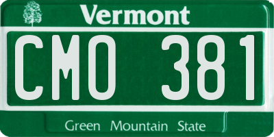 VT license plate CMO381