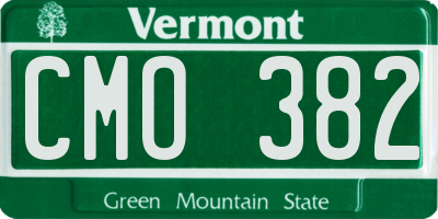 VT license plate CMO382