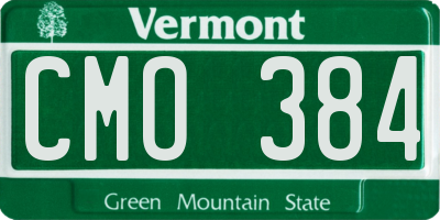 VT license plate CMO384