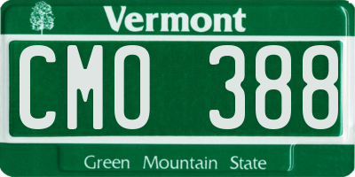VT license plate CMO388