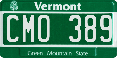 VT license plate CMO389