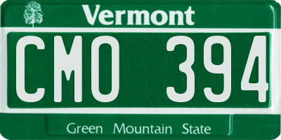 VT license plate CMO394