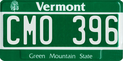 VT license plate CMO396