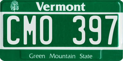VT license plate CMO397