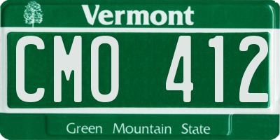 VT license plate CMO412