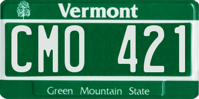 VT license plate CMO421