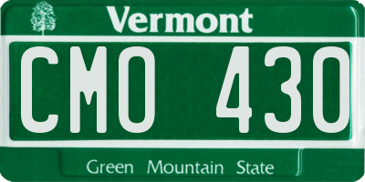 VT license plate CMO430
