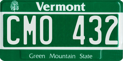 VT license plate CMO432
