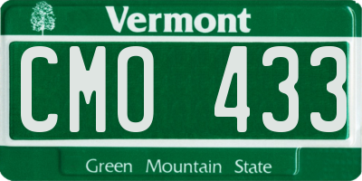VT license plate CMO433