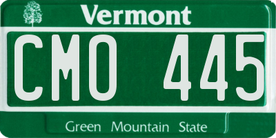 VT license plate CMO445