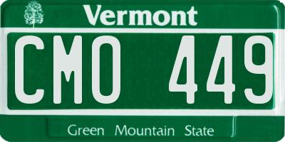 VT license plate CMO449