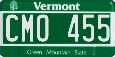 VT license plate CMO455