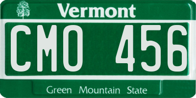 VT license plate CMO456