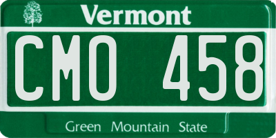 VT license plate CMO458
