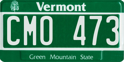VT license plate CMO473