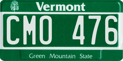 VT license plate CMO476