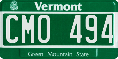 VT license plate CMO494