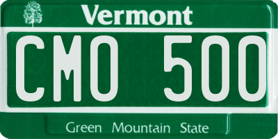 VT license plate CMO500