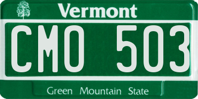 VT license plate CMO503