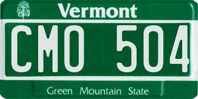 VT license plate CMO504