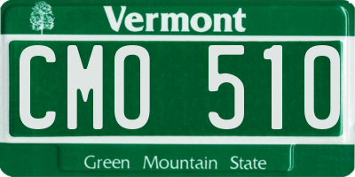 VT license plate CMO510