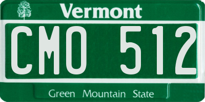 VT license plate CMO512