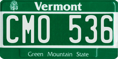 VT license plate CMO536
