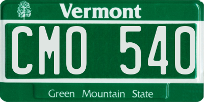 VT license plate CMO540