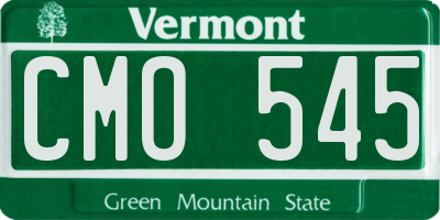 VT license plate CMO545