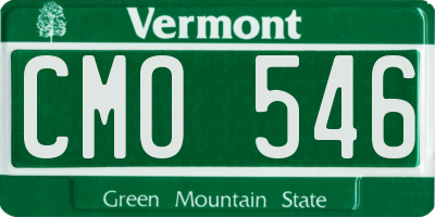 VT license plate CMO546