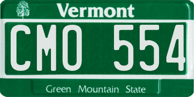 VT license plate CMO554