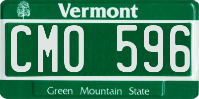 VT license plate CMO596
