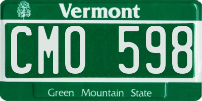 VT license plate CMO598