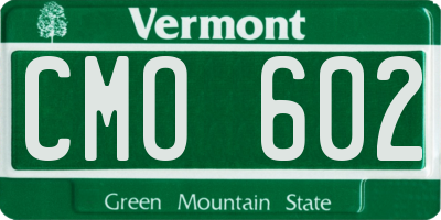 VT license plate CMO602