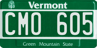VT license plate CMO605