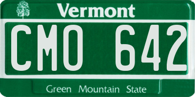 VT license plate CMO642