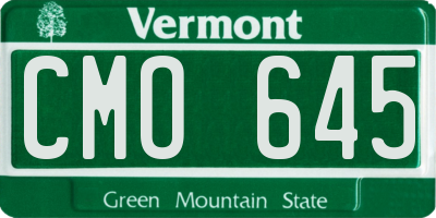 VT license plate CMO645